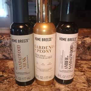 Home Breeze Room Spray Set - Sandalwood Musk, Gardenia Peony, Amber Sandalwood